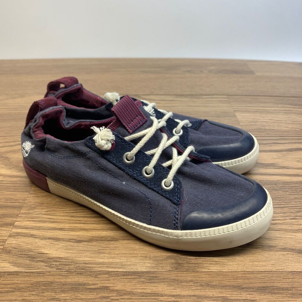TIMBERLAND Newport Bay Canvas Oxford‎ Boat Shoes Slip-on Sneakers - Blue 6